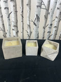 New Nice Set of 3 Concrete Effect Citronella Candle Pot White Large Small Medium Unbranded