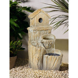 Solar Bird House Cascade Watere Feature Fountain bird bath The Outdoor living company