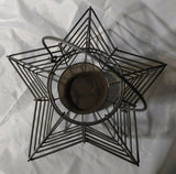 26cm Black Metal Star Shaped Candle Holder Glass Cylinder Handle Premier