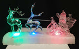 31cm Musical Lit Acrylic Santa Sleigh Ride Reindeers Multi-colour LEDs Christmas - Retail ABC - Branded Goods - Discount Prices