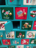 35 x 32cm Blue Triangular Wooden Advent Calendar 24 Doors Christmas Xmas - Retail ABC - Branded Goods - Discount Prices