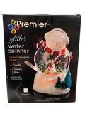 Premier Glitter Water Spinnng Colour Changing LED Snowman Santa Xmas Decoration