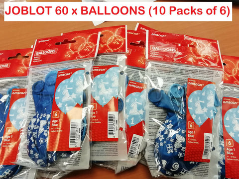 CLEARANCE 60 x AGE 1 BIRTHDAY PARTY HIGH QUALITY BALLOONS 11" WHOLESALE JOBLOT - Retail ABC - Branded Goods - Discount Prices