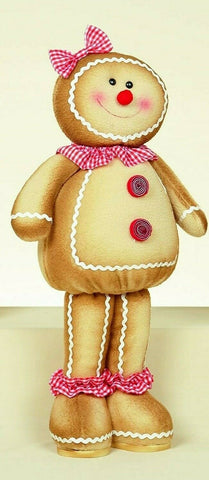 Premier Standing Gingerbread Woman Plush Cute Christmas Decoration 58cm - Retail ABC - Branded Goods - Discount Prices