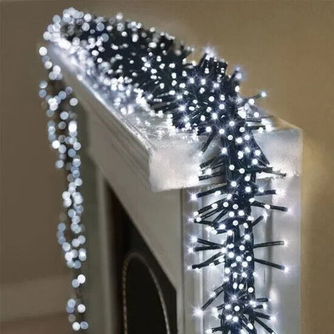 480 Premier Christmas indoor/Outdoor Cluster Timer Lights in White LEDs Premier