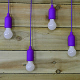 2 or 4 x LED Pull Cord Portable Hanging Rope Lights Garages Sheds Tents Battery LYTT