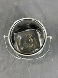 Grey And Black Clear Glass Candle Holder With Steel Hanging H17.5 x Dia.14.5cm H & H