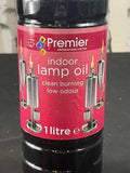 2 x Premier 1Ltr Clear Indoor Lamp Oil Clan Burning Low Odour Premier