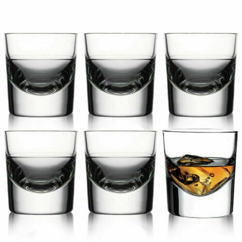 6 Piece Clear Round 135ml Scotch Whiskey Drinking Glasses Tumbler Gift Boxed Set Unbranded