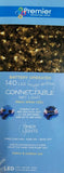 140 Warm White LED Connectable Net Lights Multi-Action Battery Op Christmas Premier Decorations
