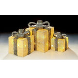 Set of 3 Light Up Parcels Warm White LED Rose Gold Christmas Boxes Decorative - Retail ABC - Branded Goods - Discount Prices