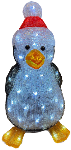 Premier Black & White Acrylic 42cm Light Up LED Penguin Christmas Decoration - Retail ABC - Branded Goods - Discount Prices