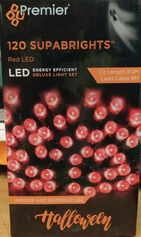Halloween 120 Red LED Supabrights 9.5m Outdoor Multi-Action Festive Lights Party - Retail ABC - Branded Goods - Discount Prices