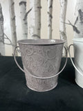 3 Citronella Wax Candles In Decorative Coloured Iron Bucket 10H Grey+White+Black Unbranded