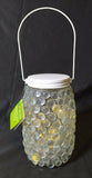21cm Mosaic Beaded Mason Jar with 10 Warm White LEDs Indoor Outdoor Premier