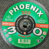 3 x STONE Cutting Angle Grinder Discs 300mm x 3.2mm x 22mm 5100rpm 12x5/32x7/8" Draak