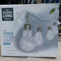 10 Bulbs Solar String Festoon Pub Party Hanging Lights Outdoor Garden 40 LEDs - Retail ABC - Branded Goods - Discount Prices
