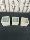 New Set of 3 Concrete Effect Citronella Candle Pot Nice White Large Small Medium Unbranded