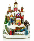 21cm LED Musical Animated Christmas Village Scene with Train Station Battery Op - Retail ABC - Branded Goods - Discount Prices