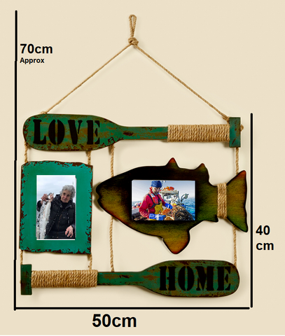 NEW Wooden Novelty Nautical Fishing Rustic Photo Frame Fisherman Gift BA161093 Premier