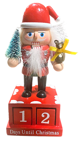 16cm Nutcracker Santa or Snowman Wooden Block Christmas Countdown Calendar Premier