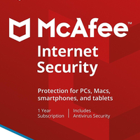 Download McAfee Internet Security 2022 - 1 Year Ten Devices PC User WINDOWS McAfee