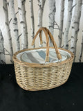 Chichester Picnic stylish Cool Bag Wicker Basket with Handles H18 x L39 x D31cm Unbranded