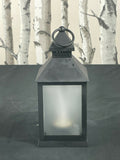 24cm Fire Effect Lantern Black LED Candle Hanging Dancing Flame Effect Unbranded