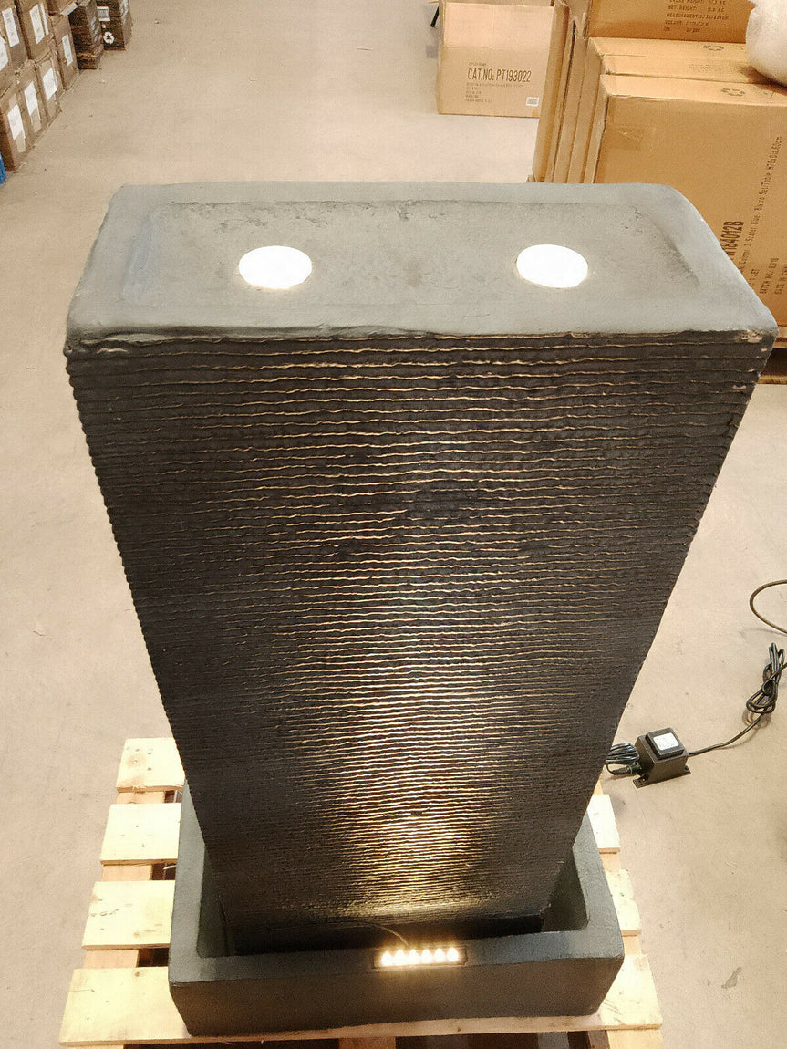 Premier Slate Water Wall Feature Fountain Colour Changing LEDs Vertica