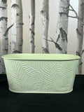 Set of 2 Large and Small Set of 2 Galvanised Pots Green Floral Print Unbranded
