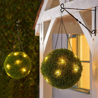 Artificial battery operated timer LED Topiary Ball 22cm with warm white LEDs The outdoor living company