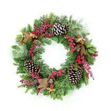 Premier 50cm Natural Berry Cones Frosted Christmas Wreath Decoration - Green - Retail ABC - Branded Goods - Discount Prices