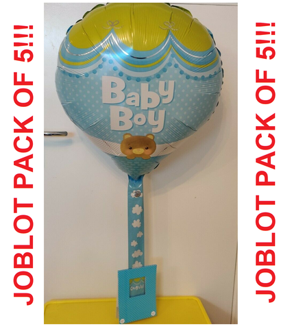 5 x NEW Baby Boy BLUE FOIL BALLOON WITH POPUP BIRTHDAY WEIGHTED GREETING CARD Anagram