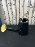 Metal Watering Can 5L Large Vintage Style Black With Gold Trim Accent CAN