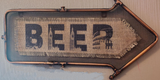 Vintage BEER This Way Arrow Directional Hessian Sign for Pubs Hotels BA161097 Unbranded