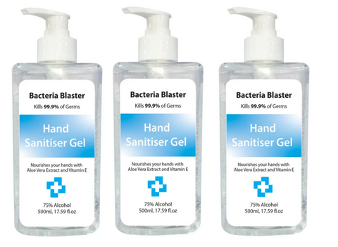 24 X 500ml Hand Sanitiser Gel Instant Kills 99% Bacteria anti viral 75% Alcohol GOTDYA