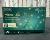 480 Micro LED Compact Twinkle Christmas Light Green Wire Multicolor In&Outdoor Lumineo