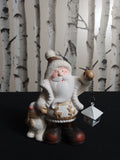 18cm Santa Holding Snowman Ceramic Figurine Unbranded