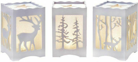 3 Pack Christmas Lamp Stag Forest Lantern Decoration Warm White LED Light Cubes - Retail ABC - Branded Goods - Discount Prices