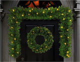 Premier LED Pre-Lit  4-Piece Christmas Door Wreath and Garland Tree Set Premier