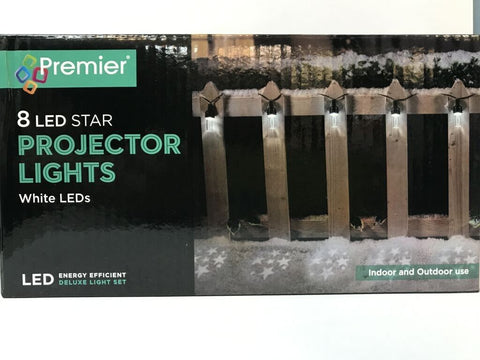 8 LED Star Projector Lights  Indoor Outdoor Christmas Patio Bar-B-Q B&Q