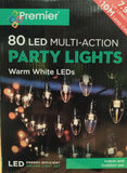 80 LED Multi-action Party Lights 7.9m Warm White Outdoor Garden Christmas Xmas - Retail ABC - Branded Goods - Discount Prices