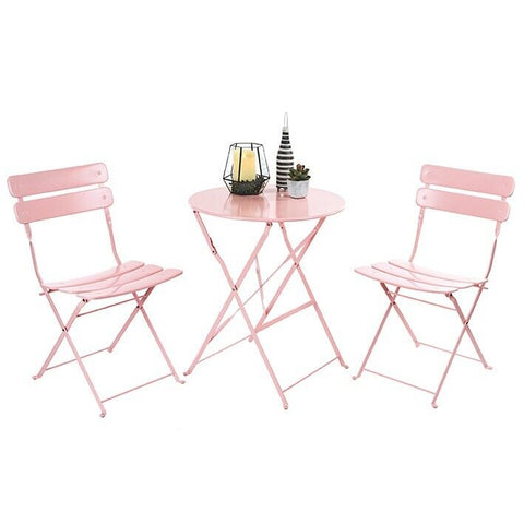 Premier 2 Seater Sussex Bistro Set Table Chairs Patio Furniture Round Pink Premier