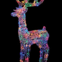 1.15M Lit Soft Acrylic Reindeer with 160 Multi-colour LEDs Christmas Decoration - Retail ABC - Branded Goods - Discount Prices