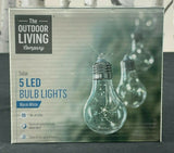 The Outdoor Living Company Solar 5 bulb (24 LED) Festoon light Warm White Light & Living