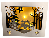 Premier 35x28cm Battery Operated Santa Sleigh Night Scene Light Up Shadow Box - Retail ABC - Branded Goods - Discount Prices