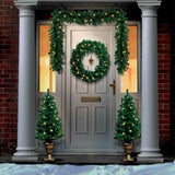 FULL SET CHRISTMAS DOOR SET PRELIT CHRISTMAS XMASDOOR SET & TREES WITH LED LIGHT - Retail ABC - Branded Goods - Discount Prices