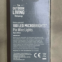 100 LED Light Battery Operated Warm White Pin Wire Microbrights With Timer The Outdoor Living Company