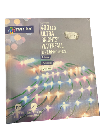 Premier 400 LED UltraBrights 16x2.5M Lit Length Rainbow Christmas Tree Lights - Retail ABC - Branded Goods - Discount Prices