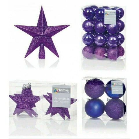Premier Large 35 Piece Luxury Christmas Shatterproof Tree Decorations Set - Retail ABC - Branded Goods - Discount Prices